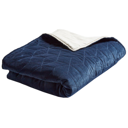 Navy Kew Quilted Throw Temple & ster