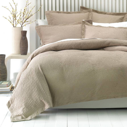 Deluxe Waffle Tan Quilt Cover Set Temple Webster