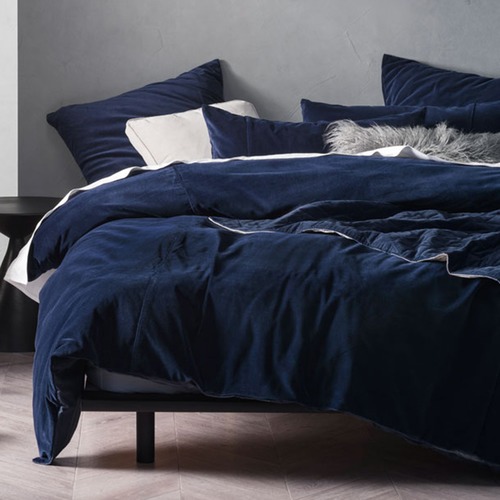 Linen House Navy Deluxe Velvet Quilt Cover Set & Reviews Temple & ster
