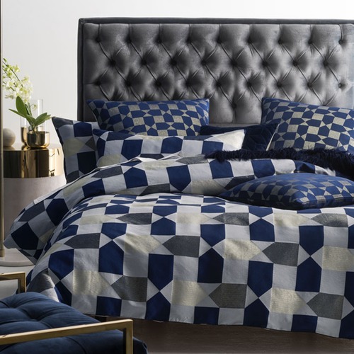 Linen House Navy Fabiano Quilt Cover Set Reviews Temple Webster