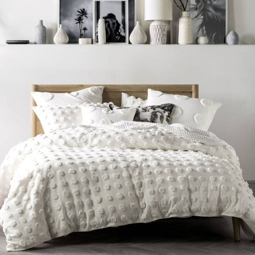 Linen House Cream White Haze Cotton Quilt Cover Set & Reviews Temple