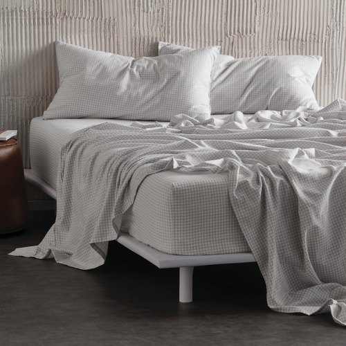 Linen House Silver Printed Flannelette Melville Cotton Sheet Set Reviews Temple Webster Linen House Silver Printed Flannelette, Linen House Bedding Canada