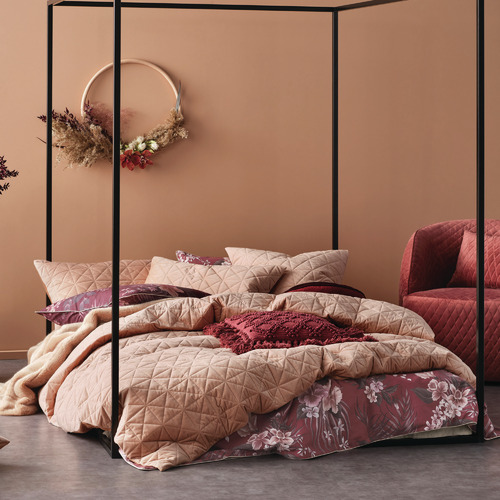 Linen House Terracotta Heath Velvet Quilt Cover Set & Reviews Temple