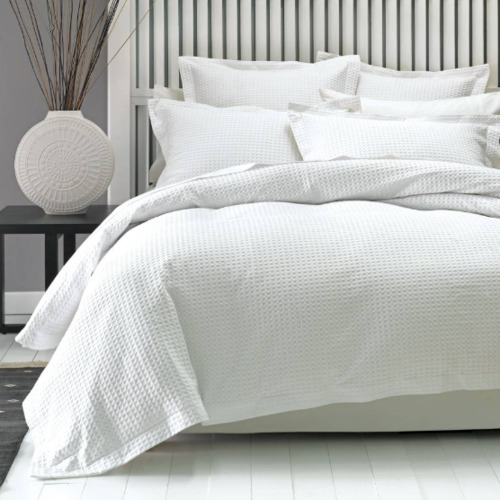 Linen House Deluxe Waffle White Quilt Cover Set | Temple & Webster