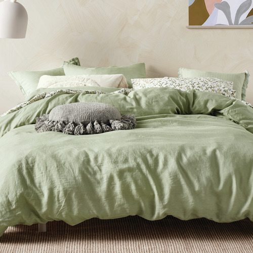 Wasabi Nimes Linen Quilt Cover Set