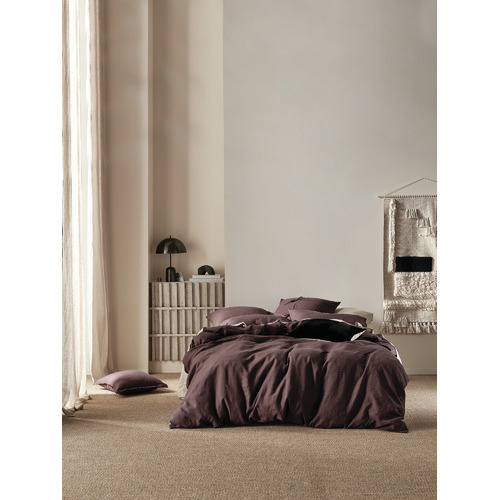 Linen House Espresso Nimes Linen Quilt Cover Set Temple & ster