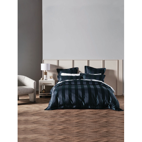 Navy Francesco Cotton-Blend Quilt Cover Set