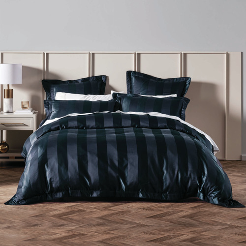 Navy Francesco Cotton-Blend Quilt Cover Set