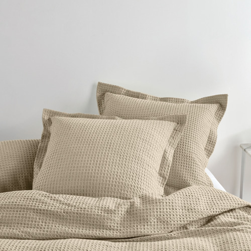 Linen House Brown Deluxe Waffle Cotton Quilt Cover Set Temple & ster