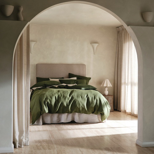 Moss Nimes Linen Quilt Cover Set