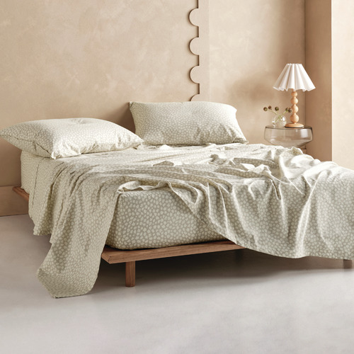 Linen House Abbi Cotton Flannelette Sheet Set Temple & ster