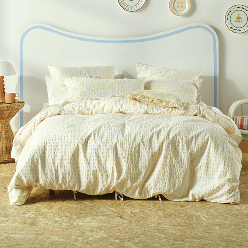 Sand Ferrara Quilt Cover Set