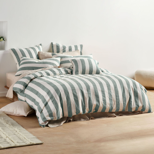 Denim Vintage Stripe Cotton & Linen Quilt Cover Set