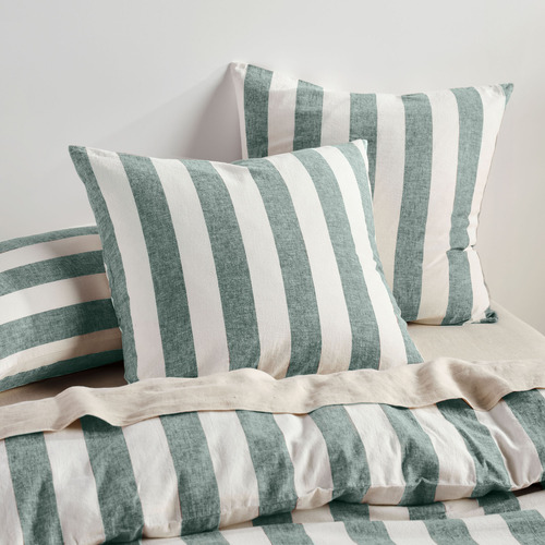 Denim Vintage Stripe Cotton & Linen European Pillowcase
