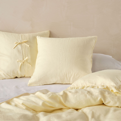 Lemon Nimes Linen European Pillowcase