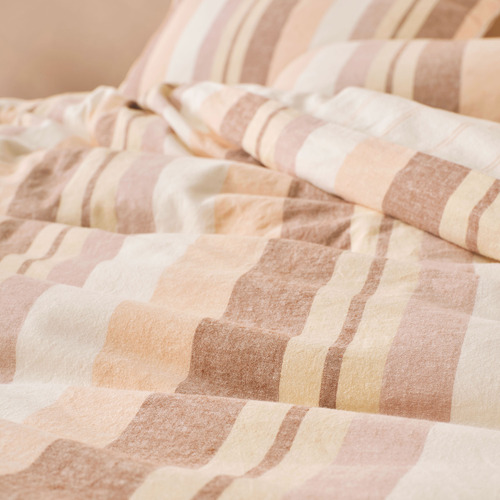 Peach Reverie Cotton & Linen Quilt Cover Set