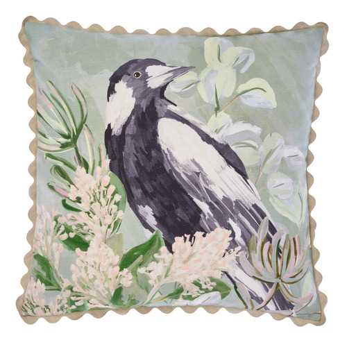 Morning Magpie Cotton Cushion