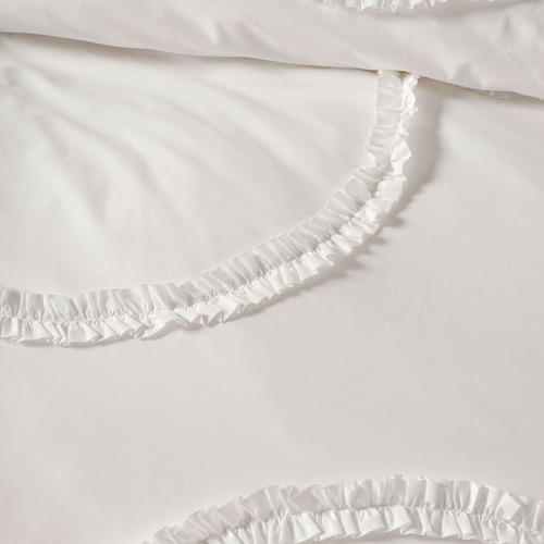 White Gianna Cotton Percale Quilt Cover Set
