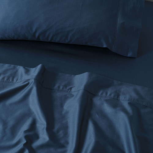 Navy Augusta 500TC Cotton Sateen Sheet Set