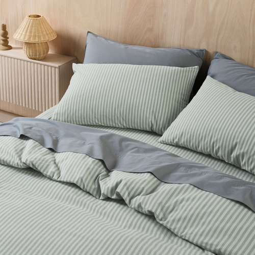 Eucalyptus Classic Stripe Cotton Quilt Cover Set