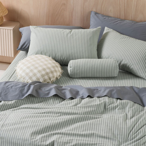 Eucalyptus Classic Stripe Cotton Quilt Cover Set