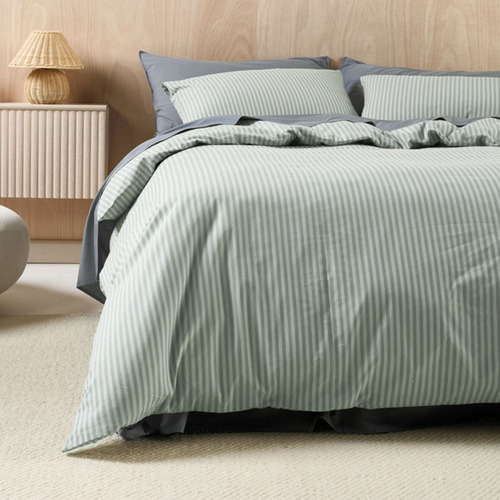 Eucalyptus Classic Stripe Cotton Quilt Cover Set