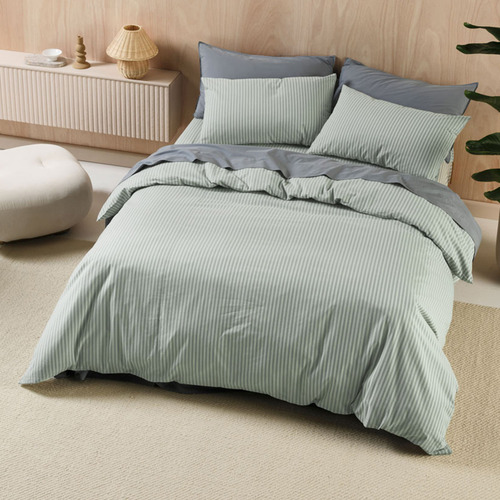 Eucalyptus Classic Stripe Cotton Quilt Cover Set