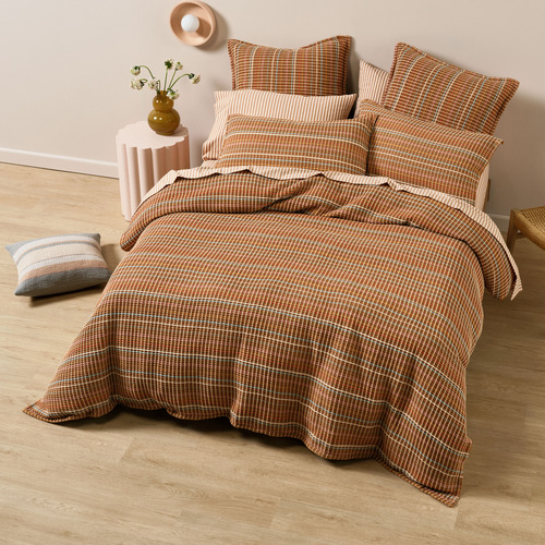 Cinnamon Dana Cotton Quilt Cover Set
