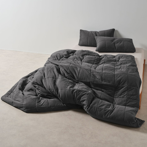 Charcoal Ryland Jersey Cotton Quilt Cover Set