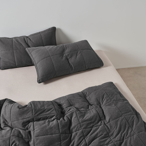 Charcoal Ryland Jersey Cotton Quilt Cover Set