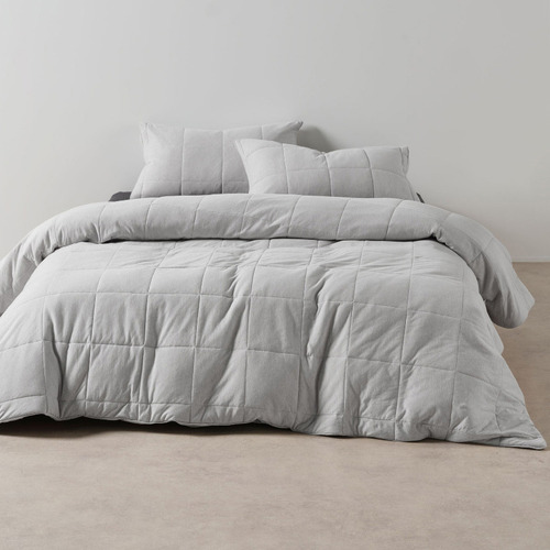 Grey Ryland Jersey Cotton Quilt Cover Set