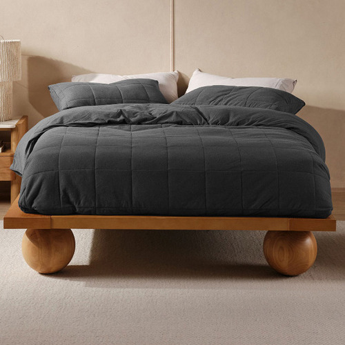 Charcoal Ryland Jersey Cotton Quilt Cover Set