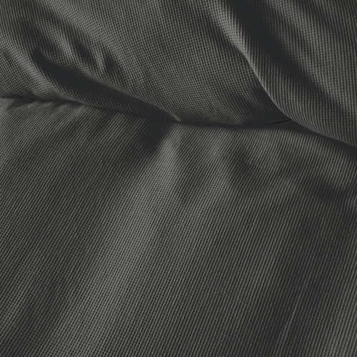 Charcoal Micro Waffle Cotton Quilt Cover Set
