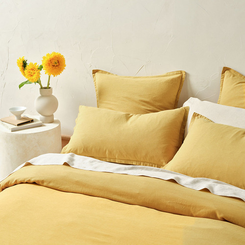 Saffron Connie Cotton & Linen Quilt Cover Set