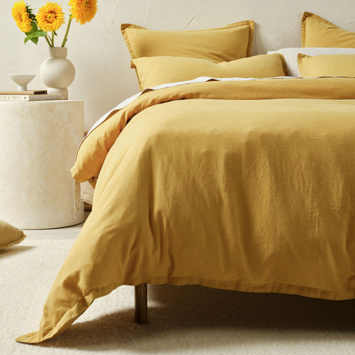 Saffron Connie Cotton & Linen Quilt Cover Set