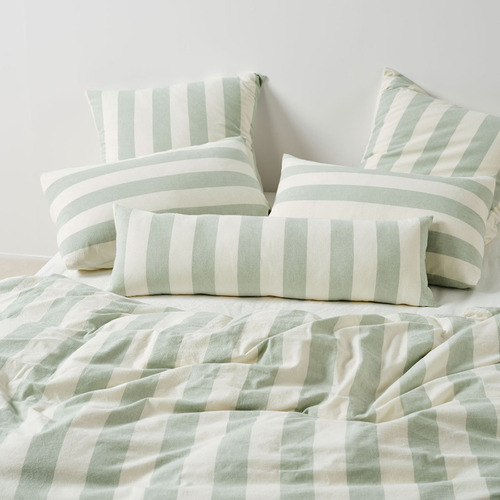 Jade Vintage Cotton & Linen Quilt Cover Set