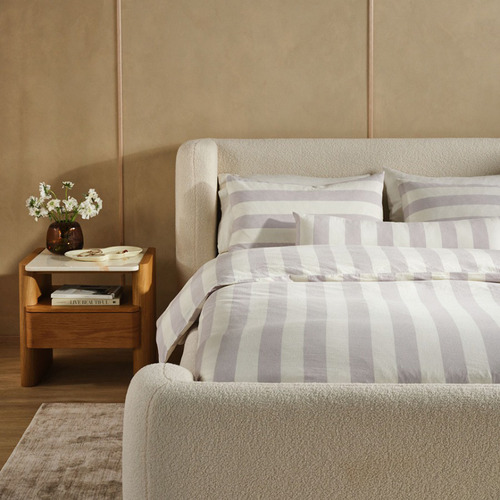 Lavender Vintage Cotton & Linen Quilt Cover Set