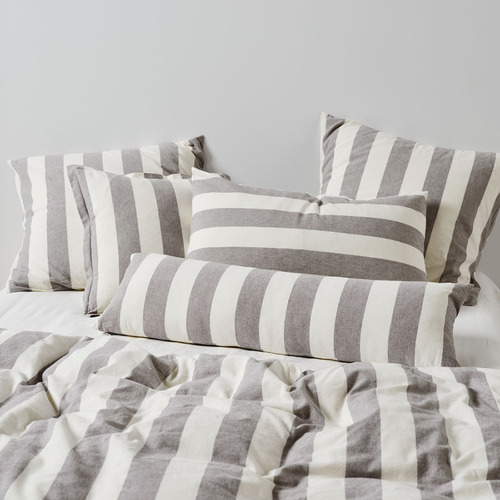 Steel Vintage Cotton & Linen Quilt Cover Set