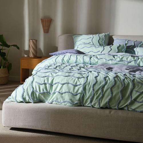 Mint Metung Cotton Chenille Quilt Cover Set