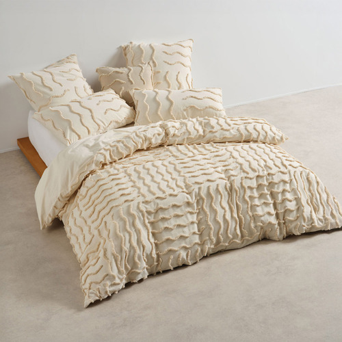 Latte Metung Cotton Chenille Quilt Cover Set