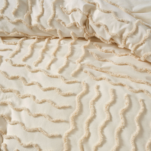 Latte Metung Cotton Chenille Quilt Cover Set
