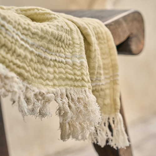 Pistachio Torquay Cotton Muslin Throw