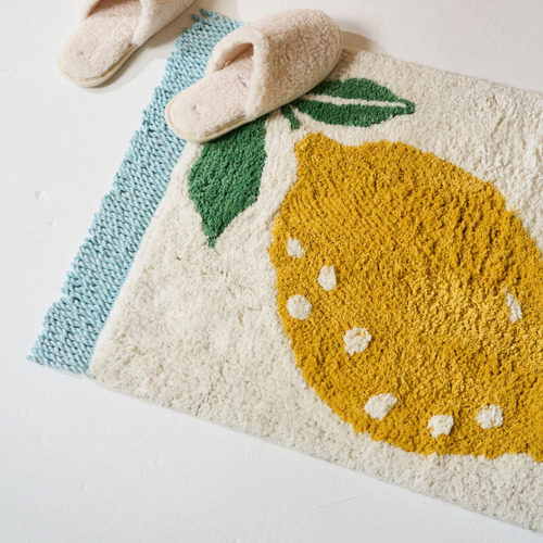 Lemon Cotton Bathroom Mat