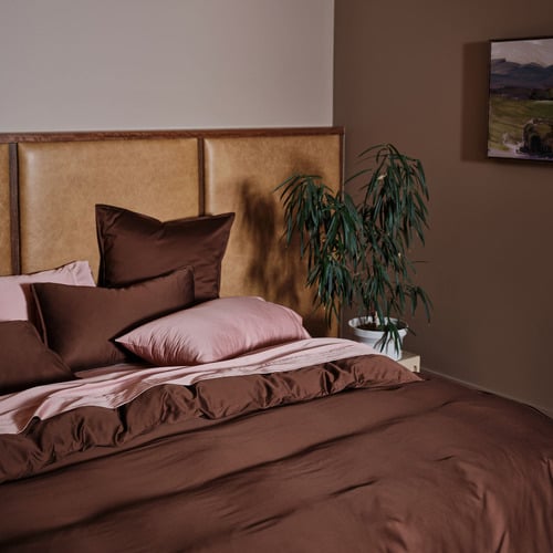 Chocolate Nara Bamboo & Cotton Sateen Quilt Cover Set