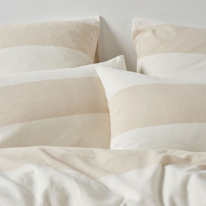 Vintage Wide Stripe Cotton Blend Quilt Cover Set