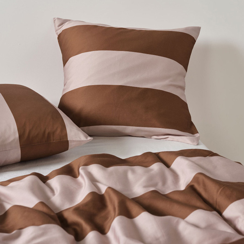 Bluestone Rugby Stripe Cotton Sateen Quilt Cover Set
