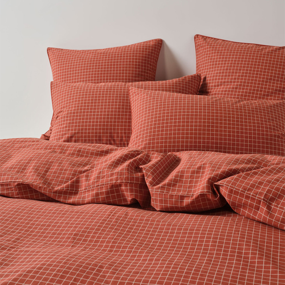 Volley Check Cotton Percale Quilt Cover Set