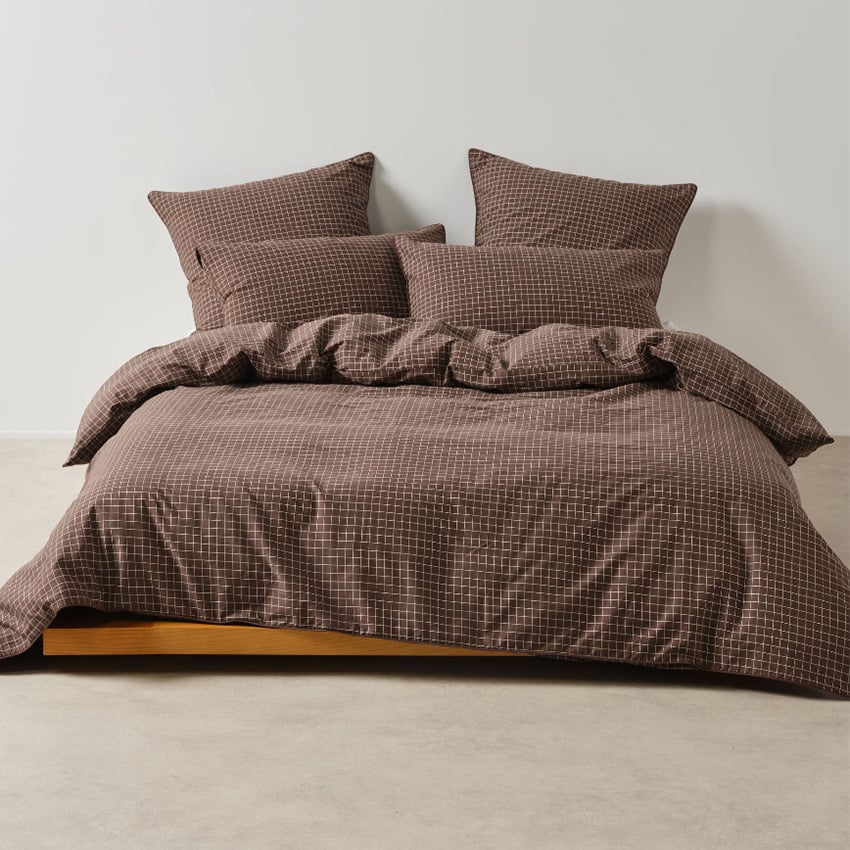 Volley Check Cotton Percale Quilt Cover Set