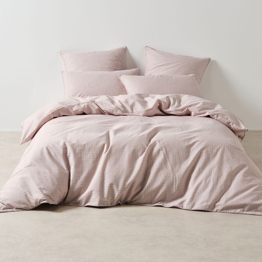 Volley Check Cotton Percale Quilt Cover Set