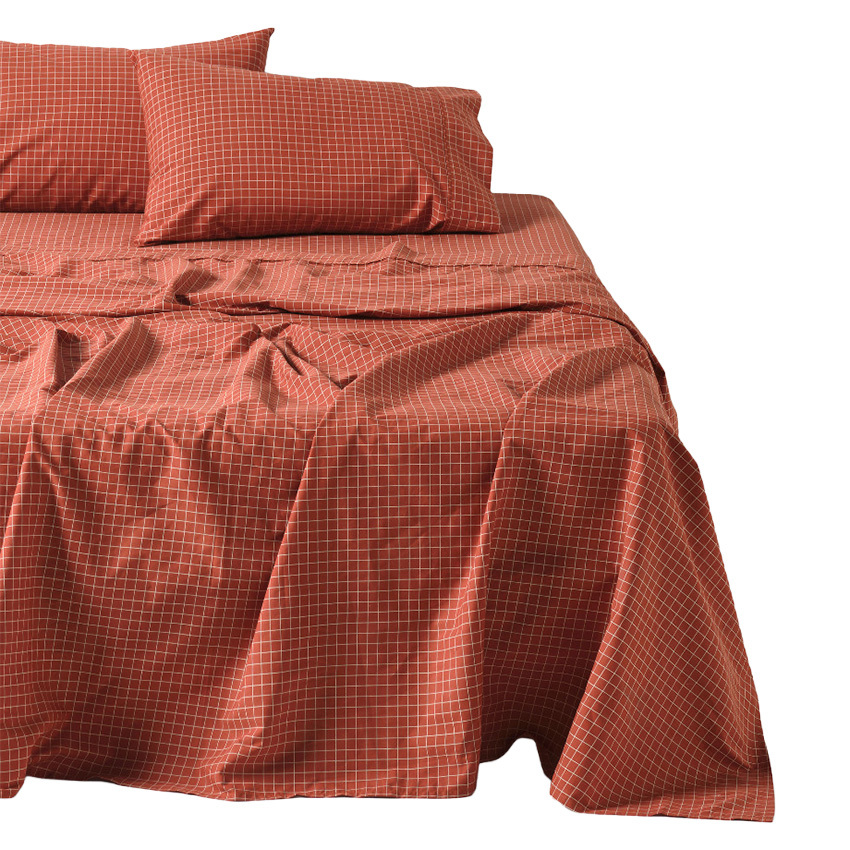 Volley Check Cotton Percale Sheet Set